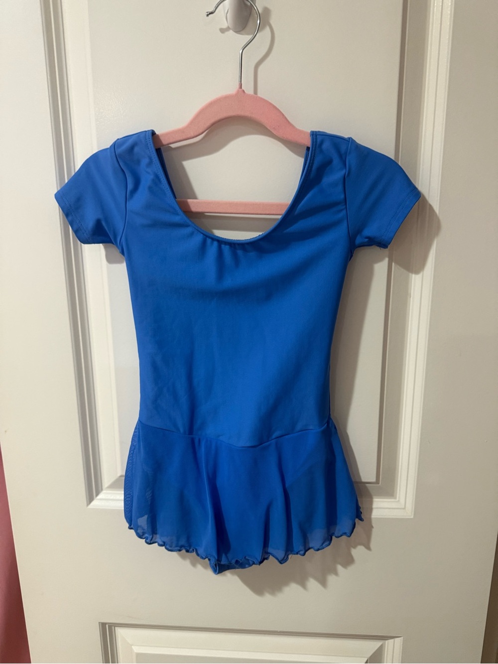 💙 Girls Blue Short Sleeve Dance Leotard with Skirt Ballet Dance Costume NWOT✨ - Picture 2 of 6